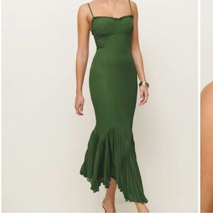 Reformation Moss Green Aiko Dress
